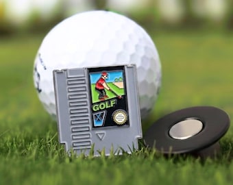 Marcador de pelotas de golf de 8 bits con clip magnético para gorra de 3,8 cm (1,5") - Accesorio de golf para novio, regalo de golf para marido