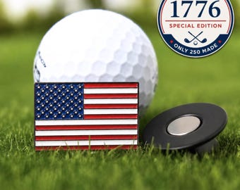 Segnapalla da golf con bandiera USA, 3,8 cm - Regalo per il papà, accessorio da golf per il fidanzato, regalo da golf per il marito