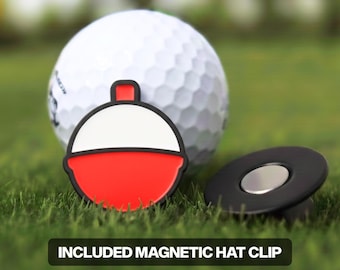 Marcador de bolas de golf con flotador de pesca y clip magnético para gorra de 1,5 pulgadas - Regalo de golf navideño, accesorio de golf para novio, detalle para marido
