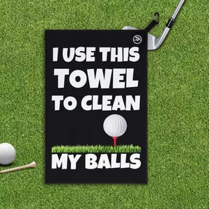 Clean My Balls Magnetic Golf Towel – Funny Golf Gift for Men, Golf Gear, Men Golf Accessory, Golf Towel Funny, Golf Bag Accessories
