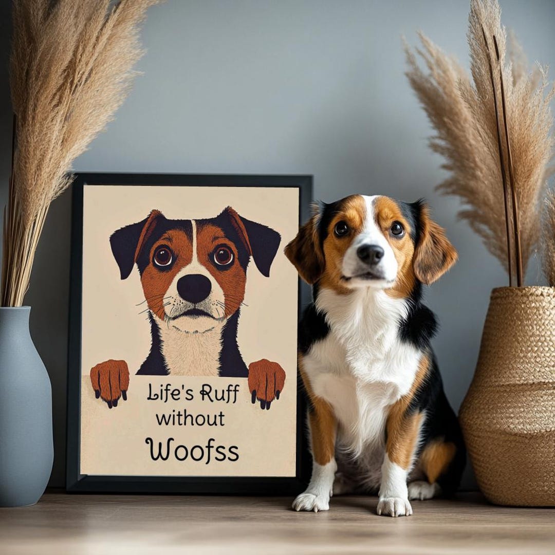 Without Ruff Life's Ruff Without Wooffs Dog Wall Art - Etsy