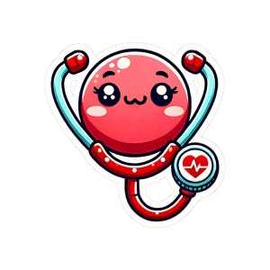 Cute Stethoscope Stickers for Nurses, Medical Students, Healthcare Workers, Nurse Appreciation Gifts, Laptop Decals, Kawaii Stickers
