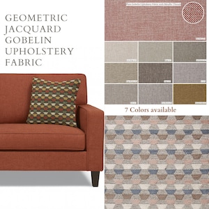 Geometric Jacquard Gobelin Upholstery Fabric | 140cm - 55 inches width Ethnic Boho Upholstery Fabric | Sold by the meter