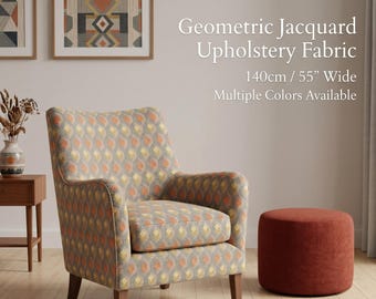 Geometric Jacquard Upholstery Fabric | Ethnic Woven Fabric | Furniture, Sofa & Cushion Fabric | 140cm Wide