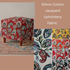 Ethnic Cotton Jacquard Upholstery Fabric | Double Width 280cm-108 inches Cushions, Upholstery, Decoration  Bohemian,boho Fabric