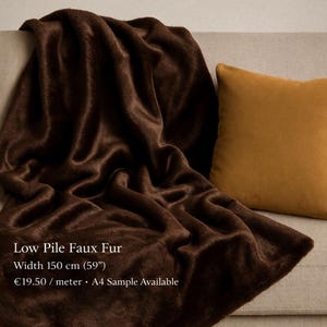 Tela de tapicería de piel sintética de pelo corto de alta calidad / 150 cm - 59" de ancho / Tela de piel sintética para cojines, sofás y mantas / Se vende por metro