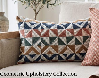 Designer Geometric Jacquard Upholstery Fabric Collection | 4 Coordinating Designs | Furniture, Sofa & Cushion Fabric | 140cm Wide