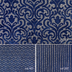 Velvet Blue Classic Chenille Upholstery Fabric|140 cm - 55 inches width upholstery fabric