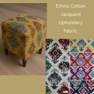 Ethnic Cotton Jacquard Upholstery Fabric | Double Width 280cm-108 inches Cushions, Upholstery, Decoration  Bohemian,boho Fabric