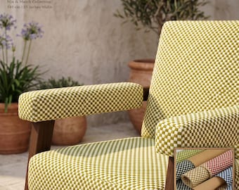 Outdoor Upholstery Fabric | 100% Olefin Chess Weave Fabric | Patio Furniture & Outdoor Cushions | 140cm / 55" Wide