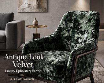 Luxury Velvet Upholstery Fabric | Antique Look Furniture Fabric | Sofa, Chair & Cushion Fabric | 20 Colors