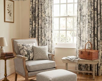 Tela con estampado floral estilo casa de campo inglesa / Tela para cortinas y tapicería / Ancho doble 280 cm / 110" / Tela estilo cottagecore por metro