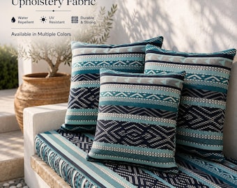 Outdoor Ethnic Kilim Fabric Water Repellent  140cm / 55" Width- UV Resistant