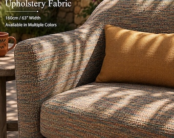 Outdoor Textured Upholstery Fabric | Woven Multi-Color Patio Fabric | 160 cm / 62.99 inches Wide | Cushion & Furniture Fabric |by the meter