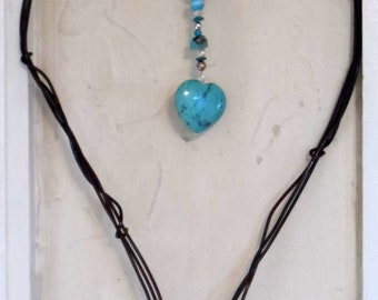 Heart shaped wire with Turquoise Heart in center by Cowgirl Angels