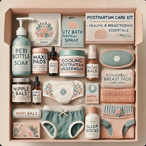 Kit de recuperação pós-parto premium (aprovado por enfermeiras de parto e parto) Itens essenciais para novas mães