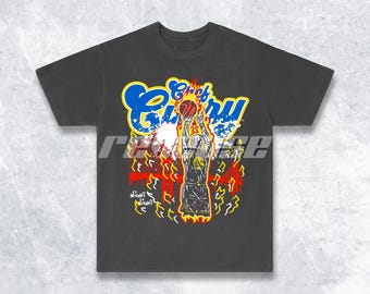 Golden State Basketball T-Shirt, Chef Curry Skeleton Graphic, 90s Retro Streetwear