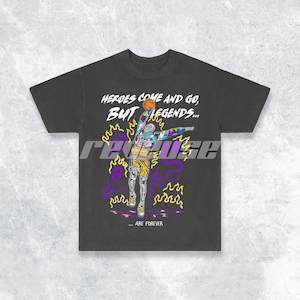 Kobe Legends Are Forever Skeleton Los Angeles Basketball 90&#39;s Retro Vintage Graphic Streetwear T-Shirt (Comfort Colors or Shakawear)