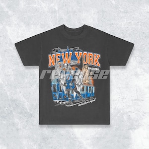 New York Basketball Skeleton 90's Retro Vintage Graphic Streetwear T-Shirt (Comfort Colors or Shakawear)
