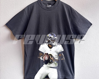 Lamar Jackson T-Shirt, Baltimore Football Vintage Graphic Streetwear T-Shirt (Comfort Colors or Shakawear)