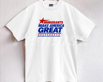 移民がアメリカを作るTシャツ、ヘビーウェイトストリートウェアTシャツ
