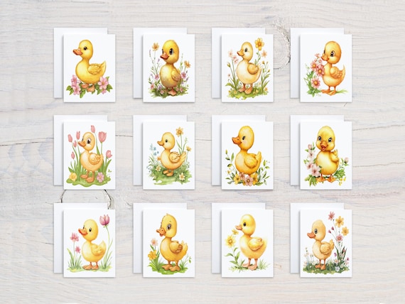 Watercolor Duck Notecard Set, Card Assortment, Variety Pack, All Occasion Cards, Blank Notecards, Duck Illustration, Everyday, Bday, CS223