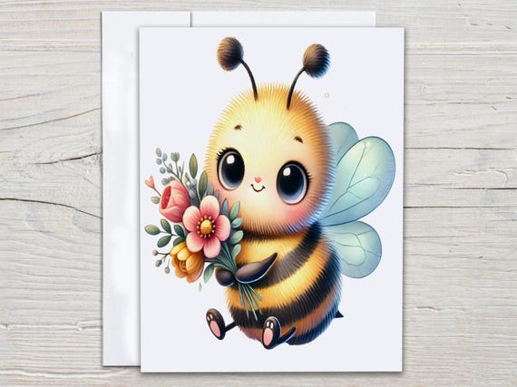 Bee Notecards Set, Blank Notecards, Everyday Card, Just Because Card, Snail Mail, Greeting Cards Sets, Birthday Card Pack, Thank You, EC88