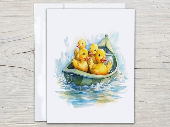 Watercolor Duckies Notecard Set, Everyday Card Pack, All Occasion Cards, Blank Greeting Cards, Just Because Cards, Greeting Cards Set, EC125