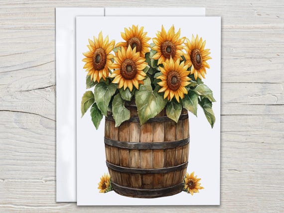 Sunflower Notecard Set, Blank Notecards, Everyday Card, Thank You Card Pack, Miss You Card, Cute Floral Cards, Gift, Just Because Card, EC83