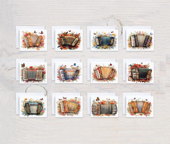 Accordion Card Assortment, Blank Notecard Set, Watercolor Floral Designs, Just Because Card, Snail Mail, Thankyou Card, Everyday Card, CS79