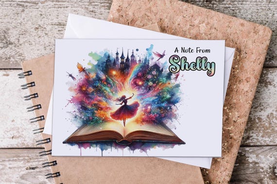 Personalized Note Cards, Cute Fairytale Scene, A2 Folded with Envelopes, Custom Stationary, Penpal, Kawaii, Custom Note Cards