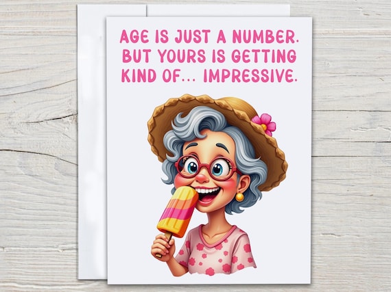 Snarky Birthday Card, Funny Over The Hill, Sassy Birthday Card, Rude Greeting Card, Bday Card For Her, Getting Older, Sassy Bday Card, BC62