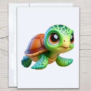 Turtle Greeting Card Set, Watercolor Turtle, All Occasion Cards, Blank Notecard, Turtle Lovers, Just Because Card, Everyday Card, EC 281