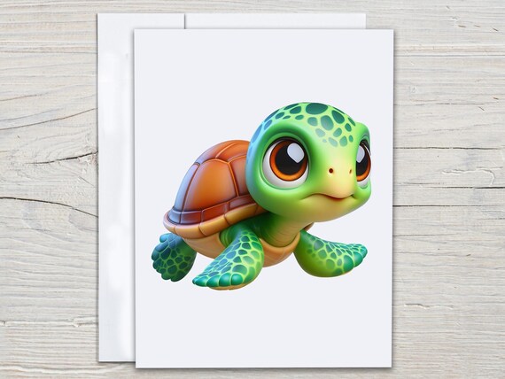 Turtle Greeting Card Set, Watercolor Turtle, All Occasion Cards, Blank Notecard, Turtle Lovers, Just Because Card, Everyday Card, EC 281