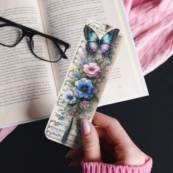 Butterfly Bookmark, Cute Booksmark, Aesthetic Bookmark, Laminated Bookmark, Book Mark, Girly Bookmark, Gift for Booklover, Page Holder, BK16