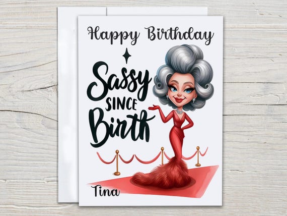 Personalized Sassy Birthday Card, Funny Bday Card, Over the Hill, Best Friend Bday, Rude Bday Card, Handmade Card, Sassy Girl, BC199