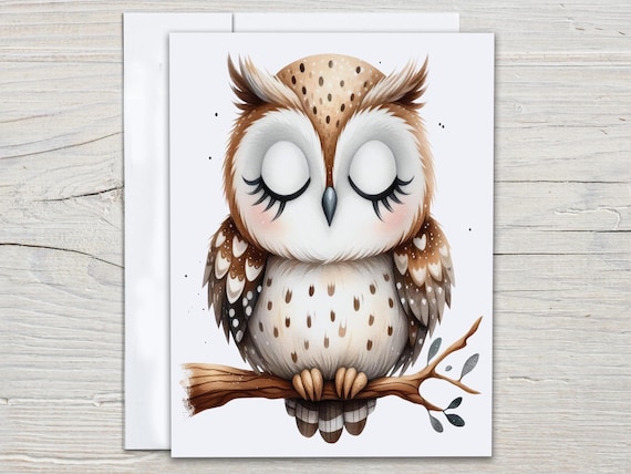Boho Owl Notecard Set, Everyday Card, Miss You Card, Just Because Card, All Occasion Cards, Blank Notecards, Cute Stationary, EC118