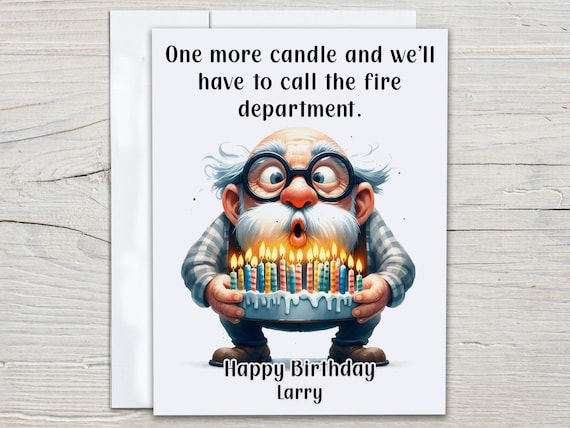 Personalized Snarky Birthday Card, Brother Bday Card, Husband Bday Card, Dad Bday Card, Funny Bday Card, Cake Card, Brother, Grandpa, BC242