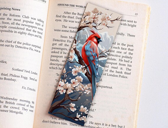 Springtime Bird & Blossoms Bookmark | Cute Handmade Gift
