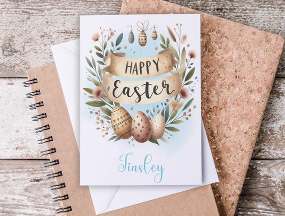 Happy Easter Card, Cute Easter Card, Easter Greeting Card, Kids Easter Card, Granddaughter Card, Greeting Cards, Niece, GC28