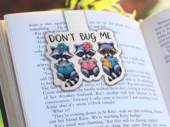 Magnetic Raccoon Bookmark, Cute Book Mark, Don't Bug Me Design, Magnetic Page Marker, Planner Bookmark, Booklover Gift, Aesthetic, MB7