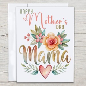 Mother&#39;s Day Watercolor Flowers Card, Fun Mother&#39;s Day Card, 1st Mother&#39;s Day, Happy Mothers Day, Gift for Her,  Gift for Her, MD31