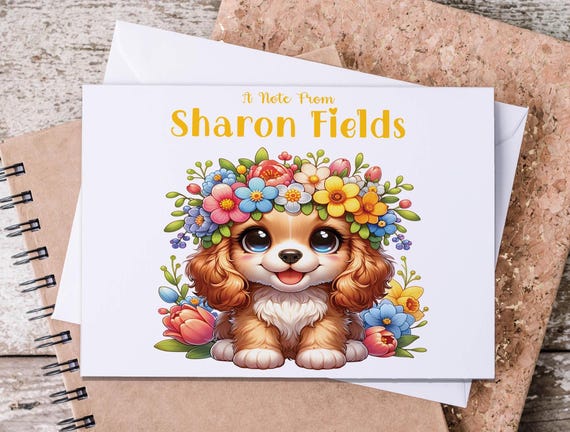 Custom Cocker Spaniel Puppy Note Cards, Blank Notecards, Personalized Stationary, Cute Dog Cards, Veterinarian Gift, Vet Tech Gift, NC19