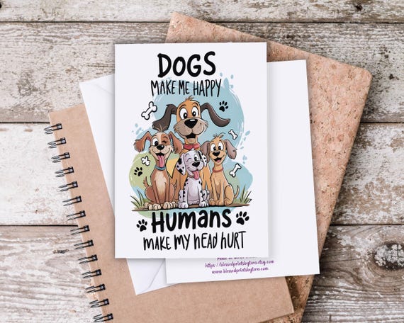 Cute Dog Notecard Set, Funny Dog Cards, Blank Notecards, Just Because Card, Snail Mail, Everyday Card, Birthday Pack, EC426