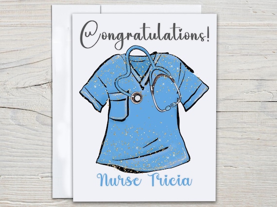 Personalized Nurse Card, Nursing Graduation Greeting, Qualified Nurse, Nurse Grad Card, Nurse Practitioner, Congrats Card, New Nurse, GR5