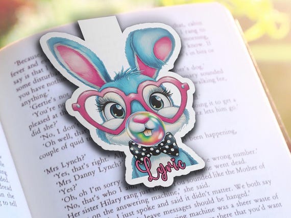 Handmade Magnetic Bookmark for Women | Cute Bunny Blowing Bubble | Personalized Bookish Gift | Book Accessories & Book Lover’s Must-Have MB5