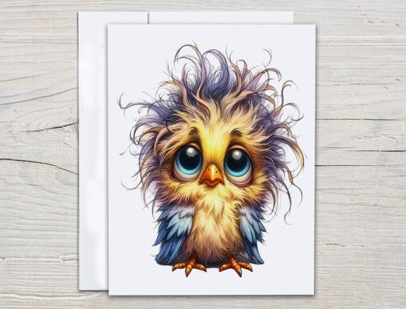 Quirky Bird Greeting Cards, Kawaii Stationery, Just Because Card, Miss You Card, Cute Stationary Set, Everyday Card, Snail Mail, EC157