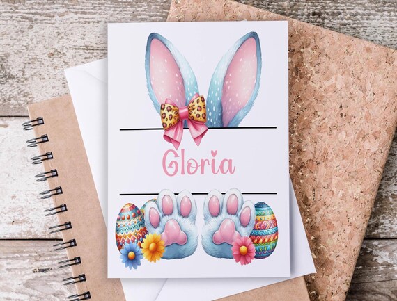 Personalized Easter Card, Cute Easter Card, Easter Bunny, Funny Easter Card, Kids Easter Card, Happy Easter, Happy Easter Card for Kids,GC47