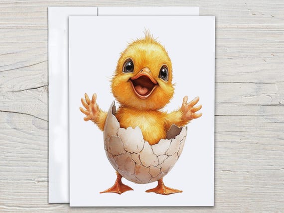 Cute Chick Notecard Set, Correspondence Cards, Everyday Cards, Thank You Card, All Occasion Card, Snail Mail, Miss You Card, Birthday, EC217