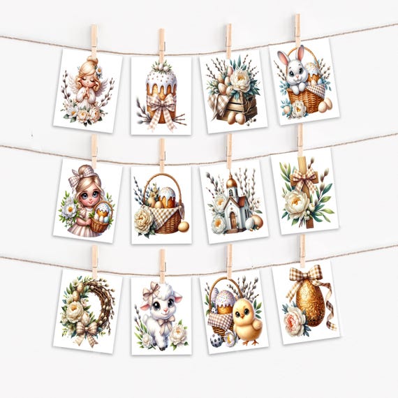 Assorted Card Set Easter Cards, Card Assortment, Homemade Cards, Blank Notecards, Happy Easter Card, Spring Greeting Card, Notecard Set,CS60
